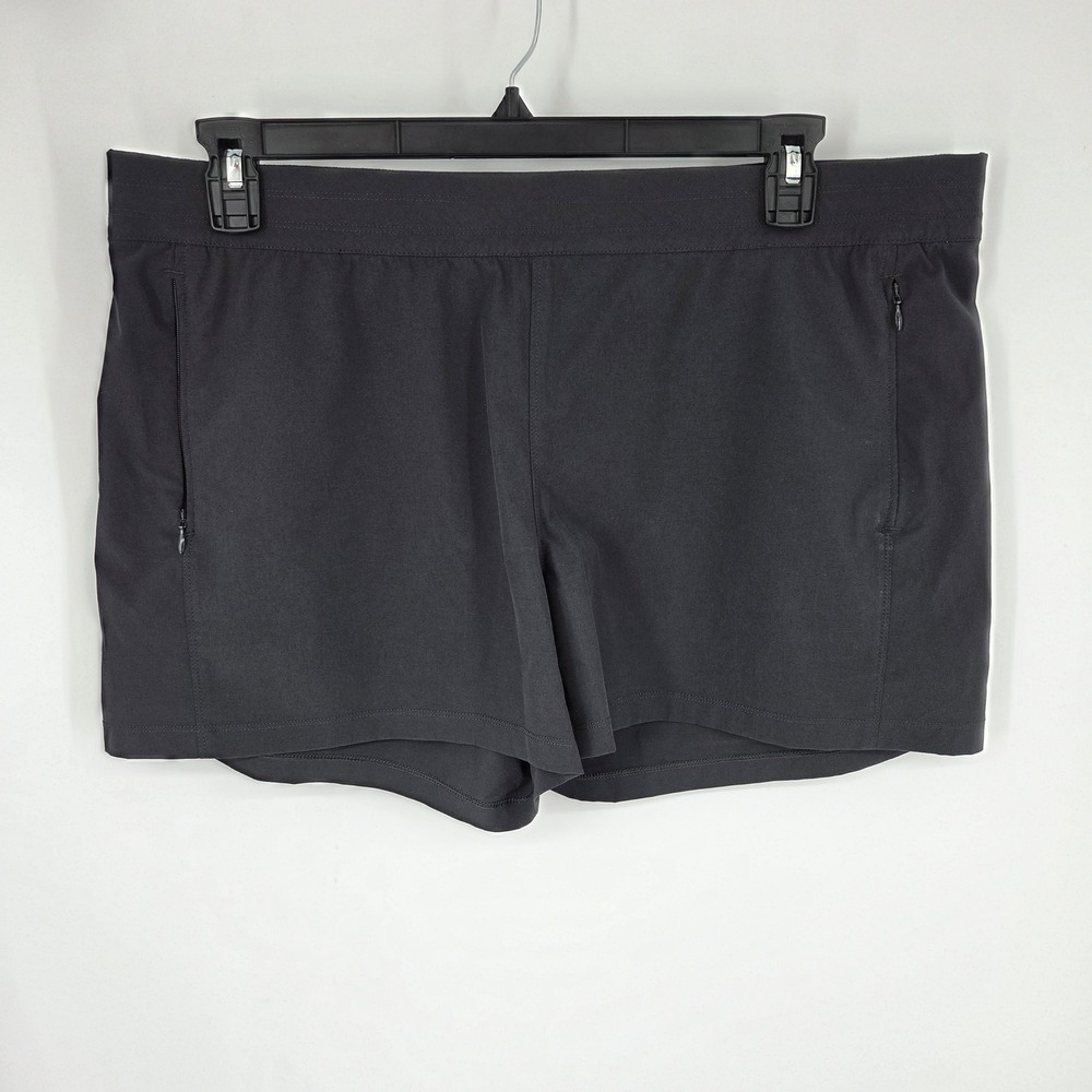 Kuhl Womens XL Charcoal Gray Hiking Active Shorts Zipper Pockets Pull On Stretch